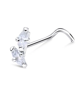 Silver Curved Nose Stud NSKZ-1757
